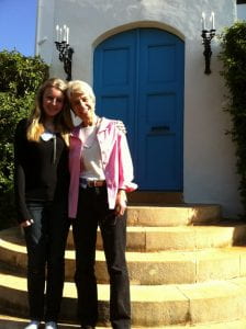 Kelsey and me near the mansion entrance